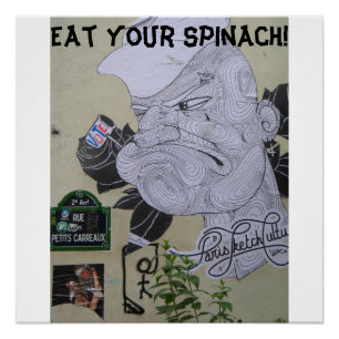 Eet je spinazie Popeye graffiti poster Perfect Poster