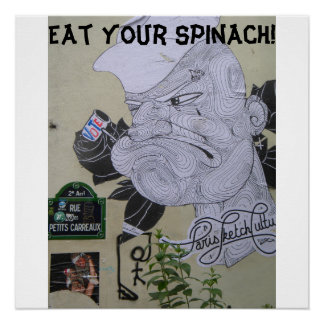 Eet je spinazie Popeye graffiti poster Perfect Poster