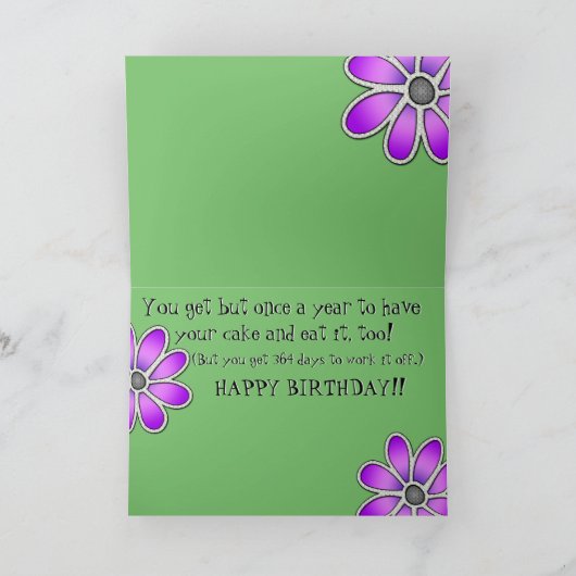 Eet je taart (verjaardagstaart Kaart) Kaart (Binnen)