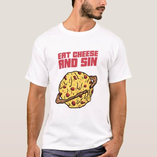 Eet kaas en zondig t-shirt (Voorkant)