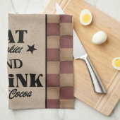 Eet koekjes en Drink warme cacao - primitieve stij Theedoek (Quarter Fold)