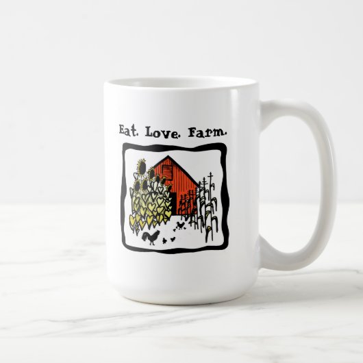 Eet. Liefde. Boerderij. KoffieMok (Rechts)