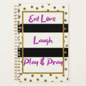 Eet liefde lachen bidden lachen gouden stippen pla planner (Voorkant)