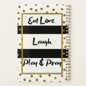 Eet liefde lachen bidden lachen gouden stippen pla planner (Achterkant)