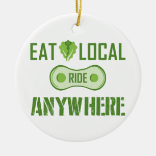 Eet lokaal, Ride overal Keramisch Ornament