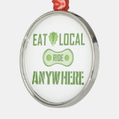 Eet lokaal, Ride overal Metalen Ornament (Links)