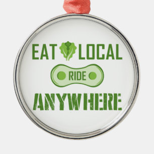 Eet lokaal, Ride overal Metalen Ornament