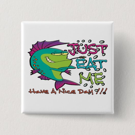 Eet me gewoon vierkante button 5,1 cm (Voorkant)