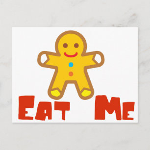 Eet me Gingerbrood man Holiday Humor Feestdagenkaart