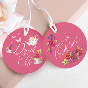 Eet me op! Alice in Onederland Levendige Bloemen Bedankjes Labels