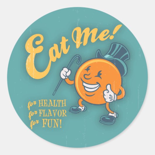Eet me! ronde sticker (Voorkant)
