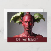 Eet meer Borscht: Beet Man Briefkaart (Voorkant / Achterkant)