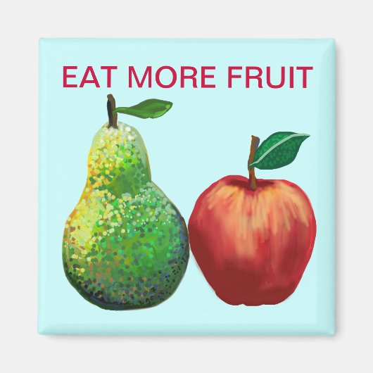 Eet meer fruit - appel en peer magneet (Voorkant)