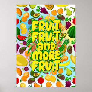 Eet meer fruit Veganistische en op Plant gebasee Poster