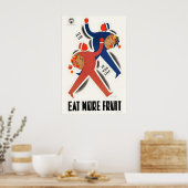 Eet Meer Fruit Vintage Voedsel en Drank Poster (Keuken)