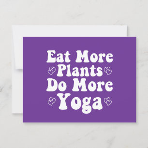 Eet meer Planten Doe meer Yoga Gezegde Nieuwigheid Briefkaart