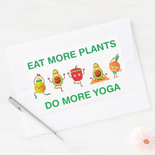 Eet meer Planten Doe meer Yoga Rechthoekige Sticker
