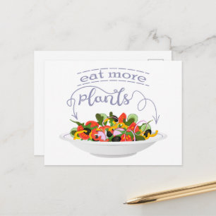 Eet meer planten frisse salade motivatie beletteri aankondigingskaart