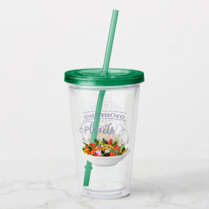 Eet meer planten frisse salade motivatie beletteri acryl drinkbeker