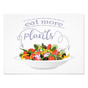 Eet meer planten frisse salade motivatie beletteri foto afdruk