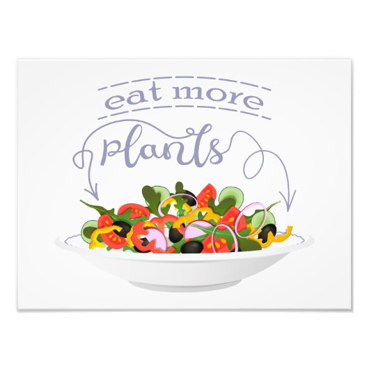 Eet meer planten frisse salade motivatie beletteri foto afdruk (Voorkant)
