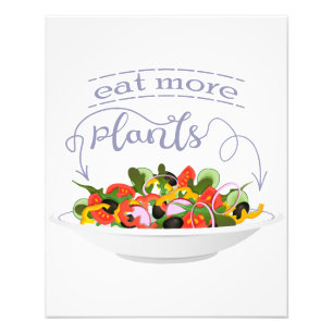 Eet meer planten frisse salade motivatie beletteri foto afdruk