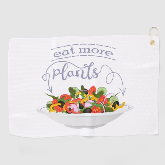 Eet meer planten frisse salade motivatie beletteri golfhanddoek (Horizontaal)
