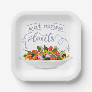 Eet meer planten frisse salade motivatie beletteri papieren bordje