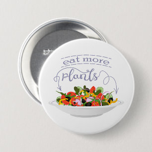 Eet meer planten frisse salade motivatie beletteri ronde button 7,6 cm