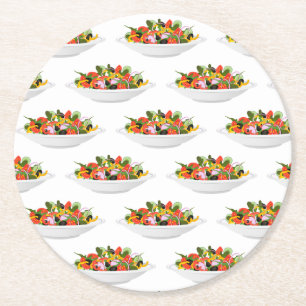 Eet meer planten frisse salade motivatie beletteri ronde kartonnen onderzetter