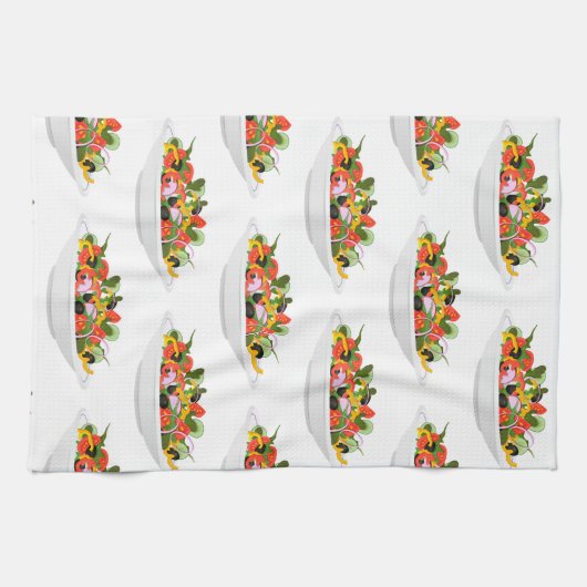 Eet meer planten frisse salade motivatie beletteri theedoek (Horizontaal)