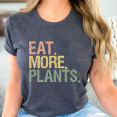 Eet meer Planten Retro Vegetarisch Zwart T-shirt