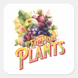 Eet meer Planten Vierkante Sticker