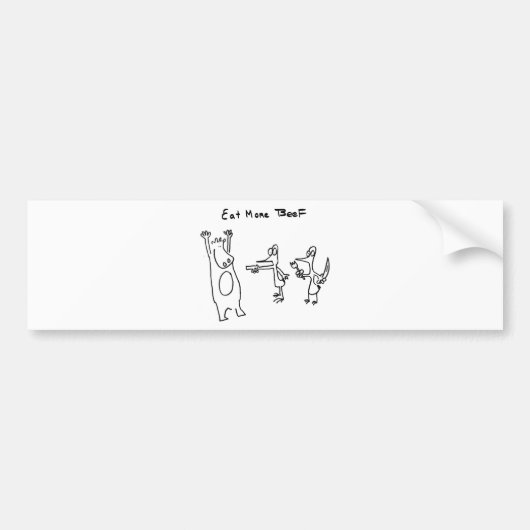 Eet meer rundvlees omhoog bumpersticker (Voorkant)