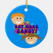 Eet meer Snoep Retro Kinderen Keramisch Ornament (Voorkant)