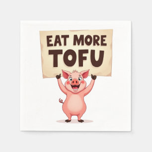 Eet Meer Tofu – Varkens Protest Tafeldoek Servet