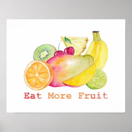 Eet meer Waterverf fruit Poster (Voorkant)