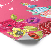 Eet mij  Alice in Wonderland Vibrant Florals Poster (Hoek)