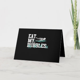 Eet mijn bubbels grappig zwembriefje kaart
