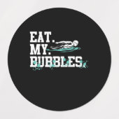 Eet mijn bubbels grappig zwembriem labels (Design 1)