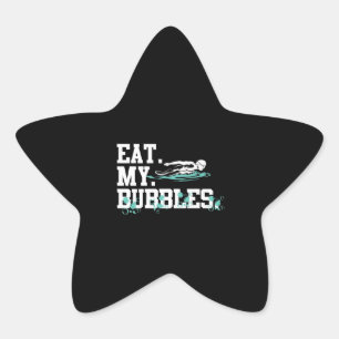 Eet mijn bubbels grappig zwembriem ster sticker