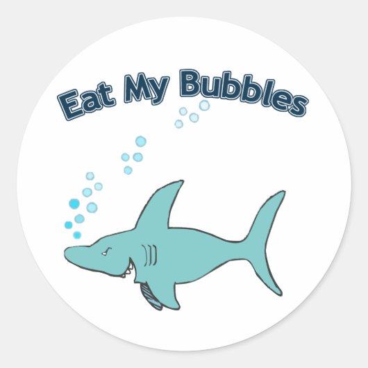 Eet mijn bubbels ronde sticker (Voorkant)