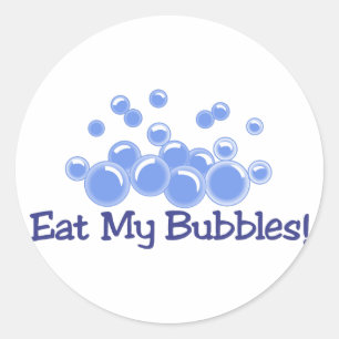 Eet mijn bubbels ronde sticker