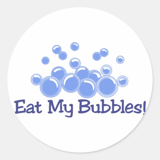 Eet mijn bubbels ronde sticker (Voorkant)