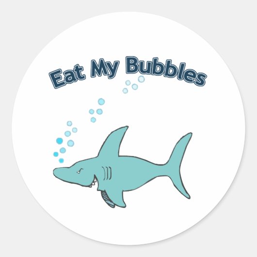 Eet mijn bubbels ronde sticker (Voorkant)