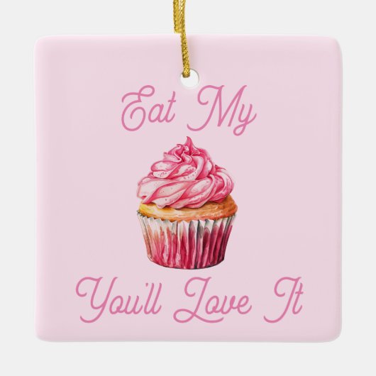 Eet mijn muffin keramisch Ornament (Voorkant)