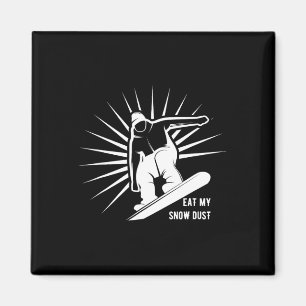 Eet mijn sneeuwstof snowboarden magneet