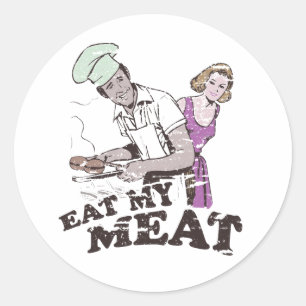 EET MIJN VLEES RONDE STICKER