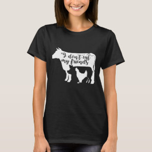 Eet Mijn Vrienden Niet Vegan Vegetarische Koe Vark T-shirt