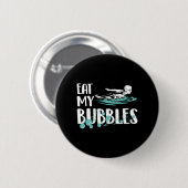 Eet m'n bubbels grappig zwemzwemteam ronde button 5,7 cm (Voorkant /achterkant)